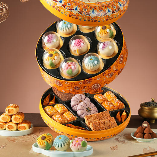 【元正花宴礼盒】皇家尚食局国风糕点礼盒装圣诞节桃山流心送长辈新年伴手礼物860g 商品图4