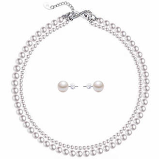 岸纾 天然淡水无核珍珠精品项链配耳钉一对 商品图3