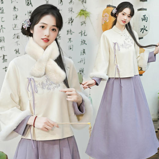 新中式国风汉元素改良汉服，复古唐装上衣半身裙茶服套装TY-YYA799 商品图0