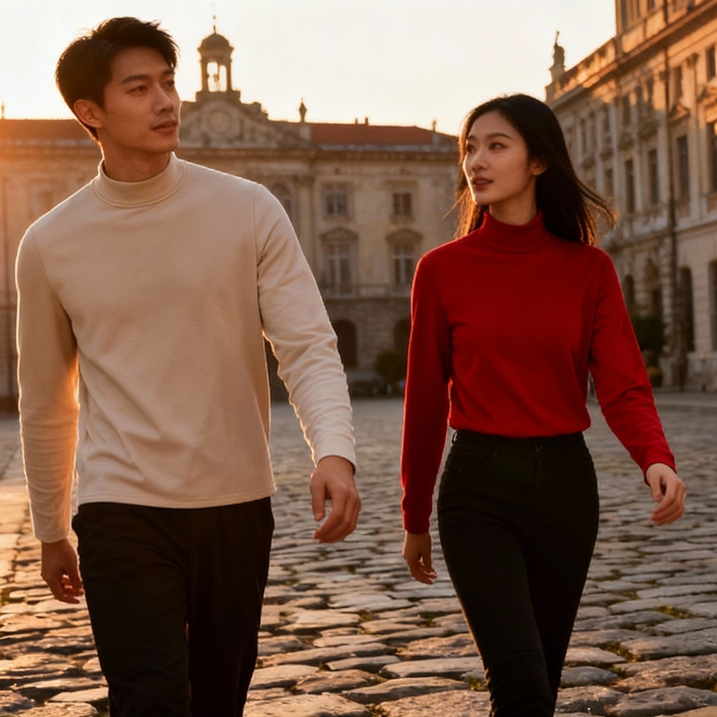 【79/2件 双面磨绒 修身不紧 内搭外穿皆可】百年意大利品牌情侣款保暖堪比羊绒暖绒打底衫2件