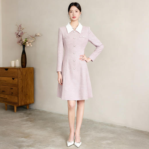 IWY/高级感富家千金穿搭小香风连衣裙女正式场合气质通勤职业装A字裙J25Q237 商品图0