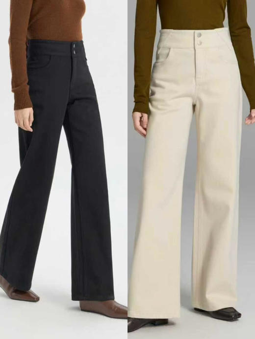 【通勤必备】噢蜜ooomeooo拉毛通勤窄版直筒牛仔裤 商品图0