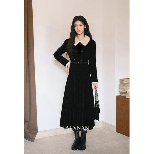 鹿向南「雾都晚宴」法式高级感千金风气质女秋冬毛呢外套半裙套装 商品图0