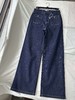贝壳三 蓝色复古双口袋直筒牛仔裤女薄绒显瘦弹力长裤C120320 商品缩略图2