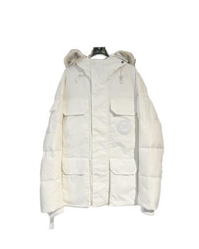 中性款可拆卸毛领中长款羽绒服ba