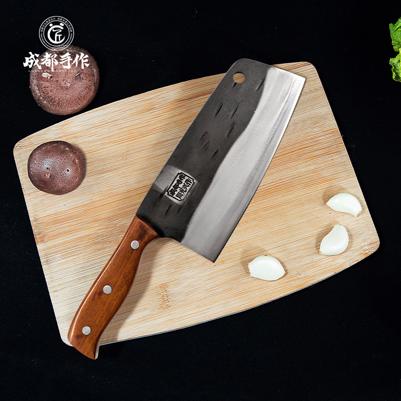 【非遗斩切两用刀】成都手作周光兴作菜刀 特种钢手工锻打家用菜刀 鸡鸭鹅专用斩骨刀 厨房切肉切菜切片刀  砍切二合一刀具【非遗技艺】