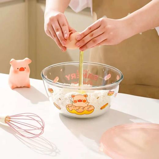 4楼Eubelle欧蓓 川岛屋&lulu猪联名 玻璃揉面盆发面和面盆带盖 烘焙碗 活动价：42.9-79.9元 商品图3