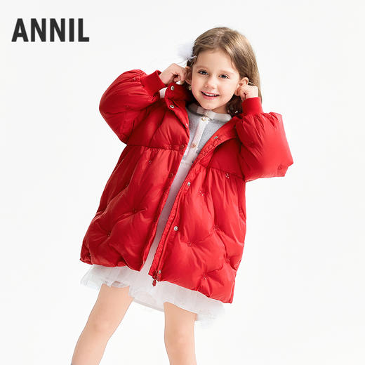 【实体店同款】女童长款羽绒服冬季新款安奈儿童装XG545056 商品图1