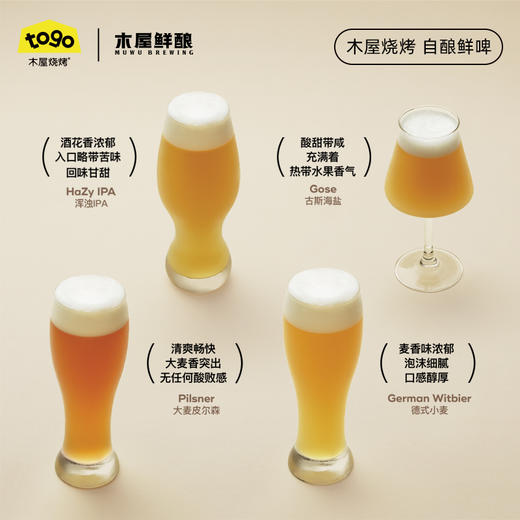 木屋鲜酿品鉴装  小麦252ml/罐，海盐252ml/罐，百香果252ml/罐，大麦252ml/罐，巧克力252ml/罐，浑浊IPA252ml/罐，各1罐，共6罐 商品图2