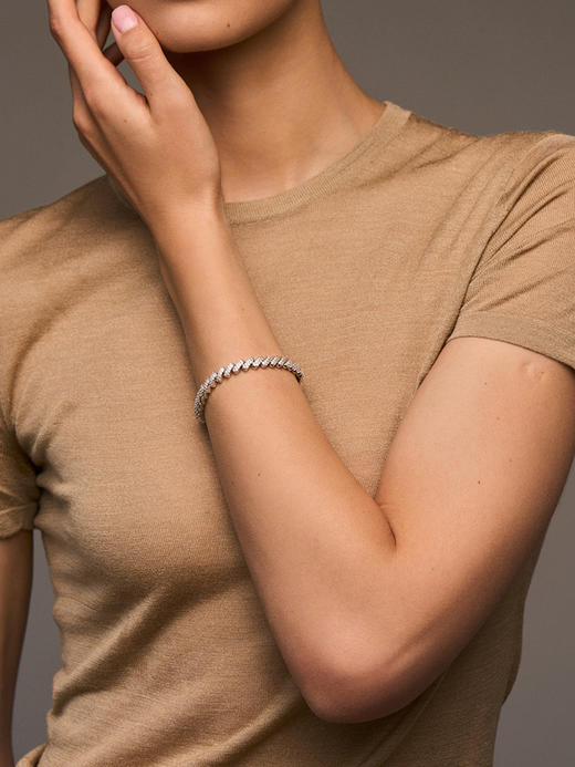 北京仓｜Lili Claspe-Lyra Pavé-银色 锆石 手链［美国设计师］ 商品图0