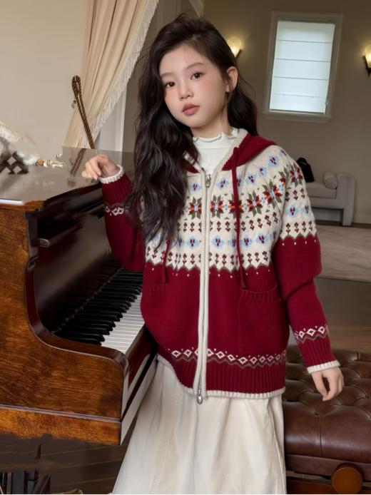 叮🔔🎄圣诞新年限定战袍来啦‼️【圣诞浆果费尔岛连帽针织开衫6085】🎄提前把圣诞穿在身上 chao级洋气，今天超多新款买到你过瘾😎王子公主请安心过节 商品图4