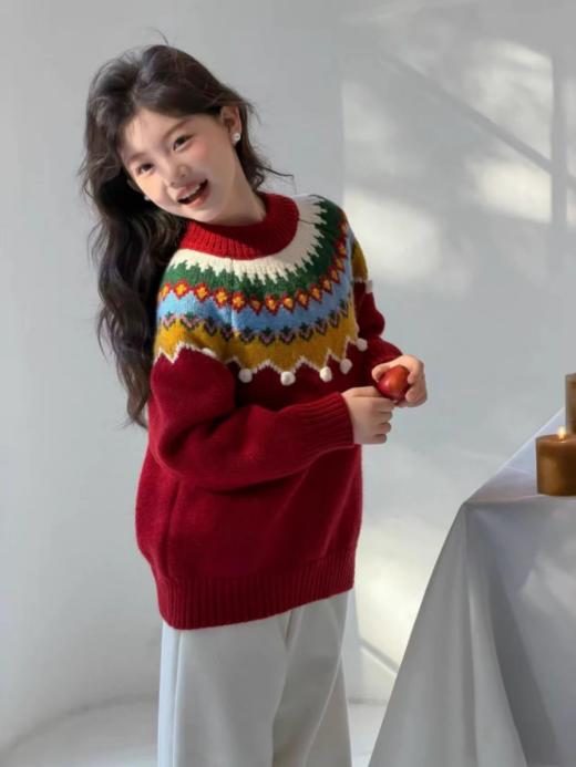 叮🔔🎄圣诞新年限定战袍来啦‼️【冬日甜妹手工毛球套头毛衣6086】🎄提前把圣诞穿在身上 chao级洋气，今天超多新款买到你过瘾😎王子公主请安心过节 商品图4