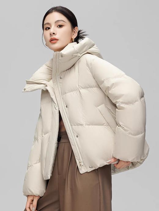 直发【9313】江南同款～90%白鸭绒，高蓬松 面包款 连帽羽绒服 商品图0
