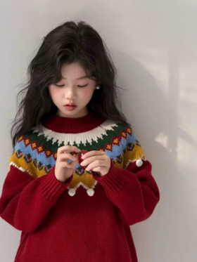叮🔔🎄圣诞新年限定战袍来啦‼️【冬日甜妹手工毛球套头毛衣6086】🎄提前把圣诞穿在身上 chao级洋气，今天超多新款买到你过瘾😎王子公主请安心过节