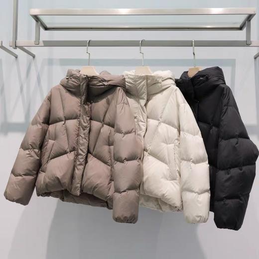 直发【9313】江南同款～90%白鸭绒，高蓬松 面包款 连帽羽绒服 商品图1
