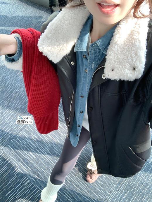 <曾小咸推荐> 现货秒杀！微信超特价！黑色毛领PU皮衣外套女 日常319.99 立减150 秒杀169.99！ 商品图9