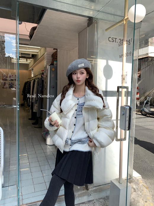 Read Nameless /超柔系列 白色90白鹅绒翻领羽绒服 2025/12/4 商品图9