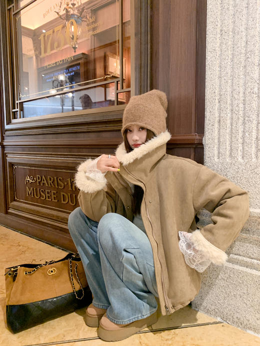 <曾小咸推荐>现货秒杀！微信超特价！毛毛领麂皮绒外套加绒保暖皮毛一体 日常369.99 立减170 秒杀199.99！ 商品图7