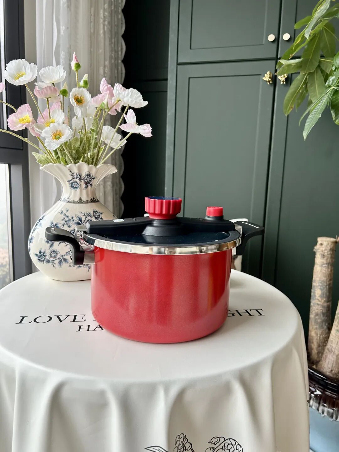 velosan的珐琅微压锅（6L），锅身一体成型，能炖下一整只鸡鸭，焖、煲、炖、煮全 hold