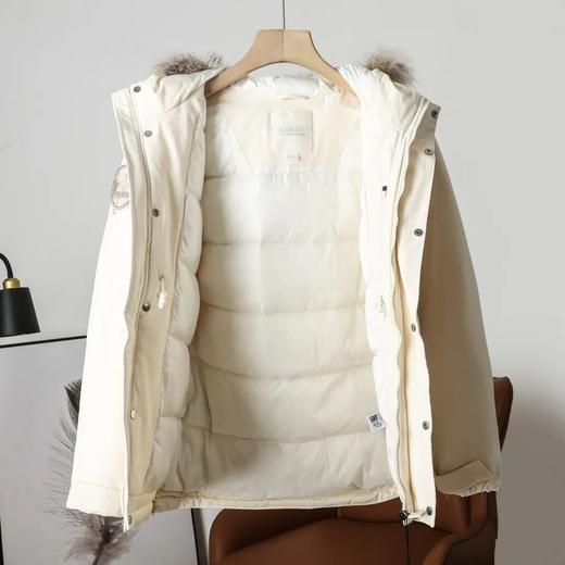 MLB情侣款工装中长款毛领连帽加厚羽绒服 商品图4