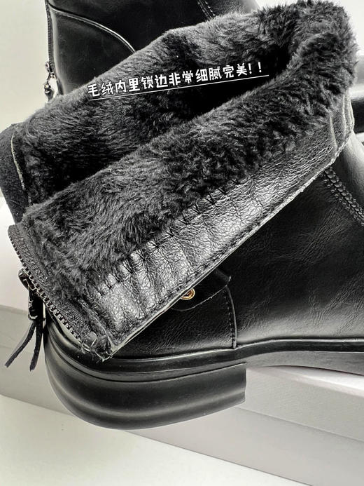 直发 抵押货清仓！巨保暖的加绒短，真皮软牛皮鞋面靴切尔西靴 商品图7