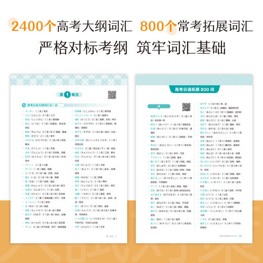 高考日语大纲2400词默写本 商品图1