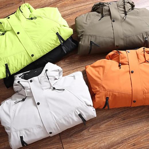 D120402山系户外！加厚防风防水连帽高蓬松冬季男士连帽羽绒服！ 商品图1