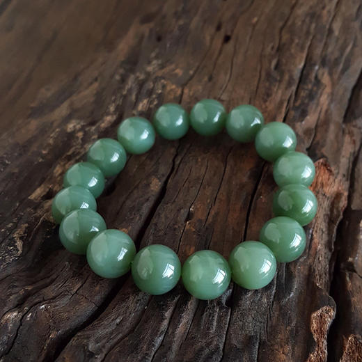 【天然正品】天然细腻无黑点约12.0MM碧玉猫眼圆珠手串12.0MM（皆取最大值）女士 251125NJS28特价：980 商品图3