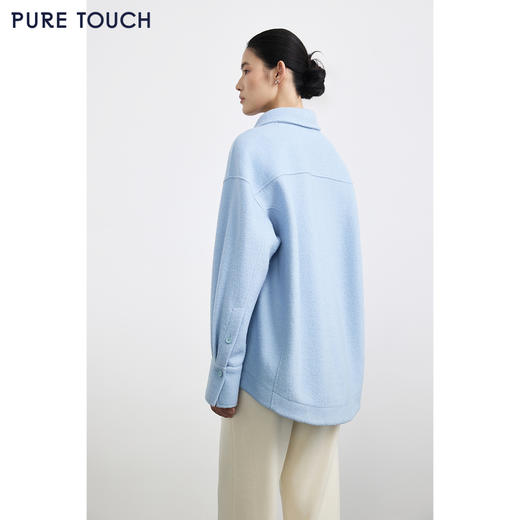 商场同款PURE TOUCH女装25秋冬新款短毛呢外套宽松落肩翻领短大衣 商品图4