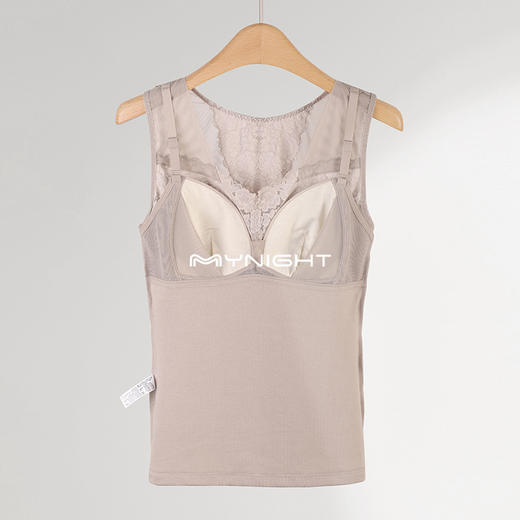 美奈川 蕾丝桑蚕丝带杯 保暖背心DD5655 商品图5