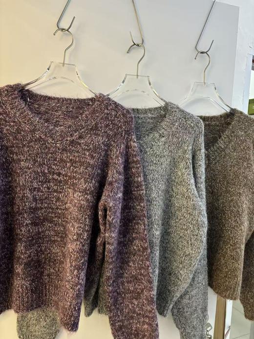 【YW】无忧购时尚慵懒风韩系软糯小衫v领长袖毛衣针织衫女9109#（截单后3-5天发货） 商品图6