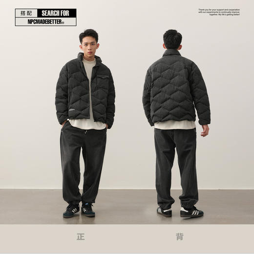 NPC潮牌撞色字母印花90%白鸭绒立领口袋羽绒服男短款保暖NP49DJ10 商品图3