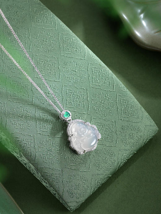 子佩集【慈心笑颜】银S925套链【TL016431】白玉髓笑面佛02511 商品图1