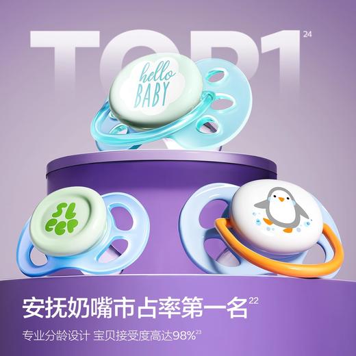 飞利浦新安怡马卡龙卡通安抚奶嘴(0-6个月)单个装 商品图0