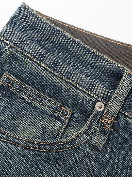 复古做旧灰蓝牛仔裤 高腰宽松直筒九分裤 休闲通勤风显瘦阔腿牛仔长裤 商品图2