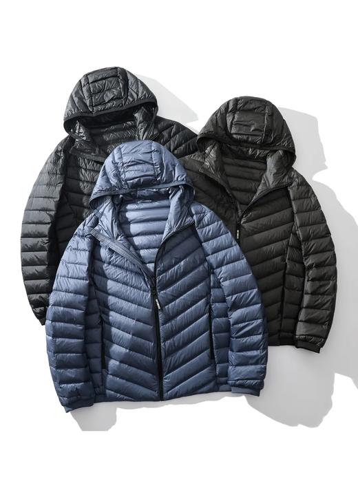 D120401保暖不臃肿！90白鸭绒排骨羽绒服可收纳轻量化户外运动休闲连帽羽绒服！ 商品图0