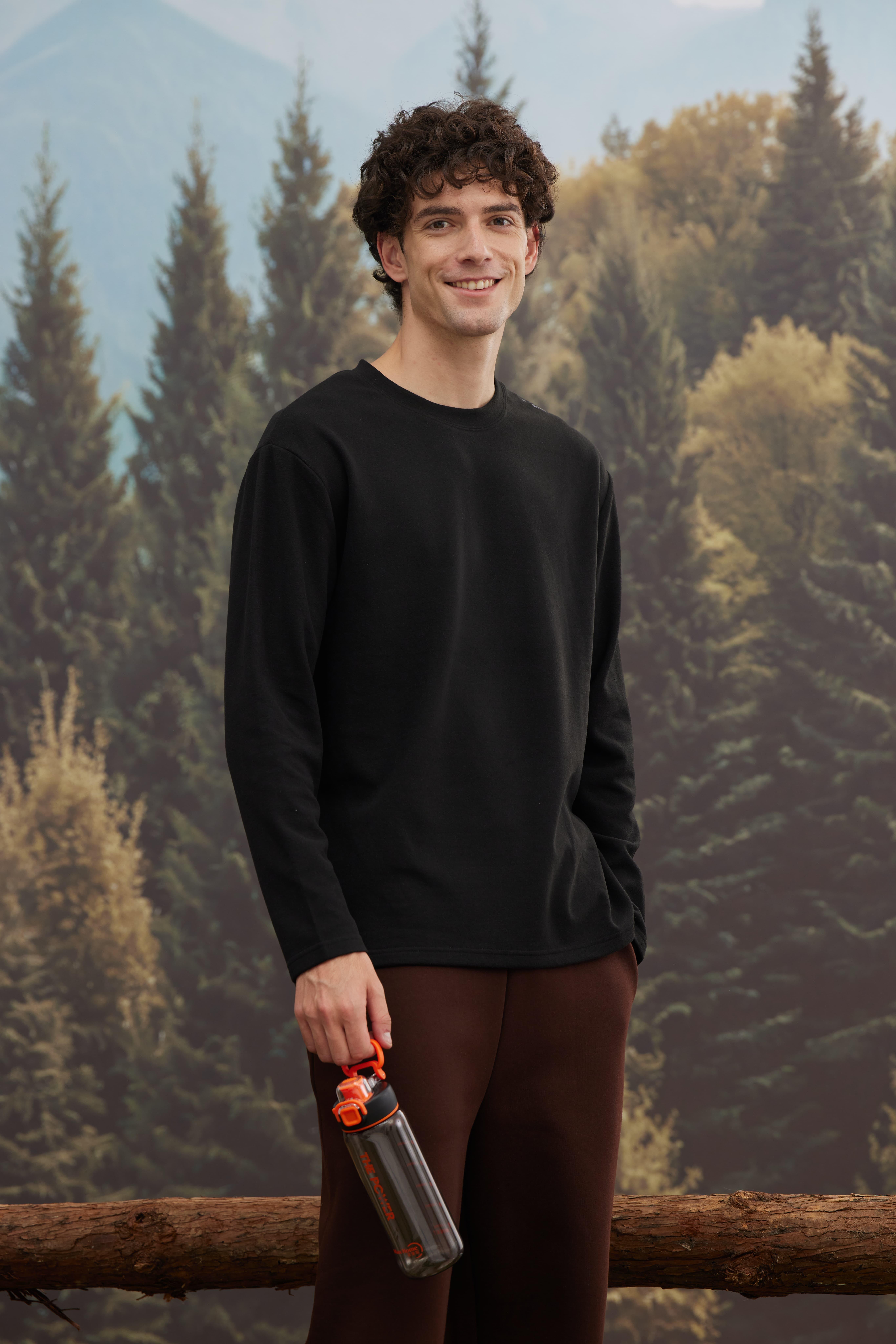 一周发货，维斯醋酸混纺圆领长袖黄金比例 双面抓毛 细腻绒感 保暖锁温 亲肤透气【卡码拍小一码】