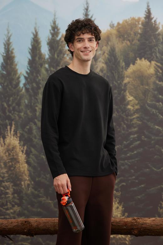 一周发货，维斯醋酸混纺圆领长袖黄金比例 双面抓毛 细腻绒感 保暖锁温 亲肤透气【卡码拍小一码】 商品图0