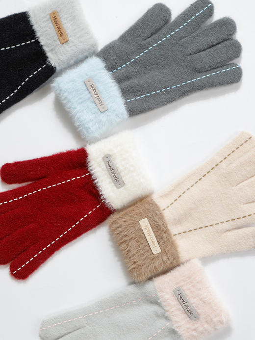 虚线针织女五指手套-纪念日百货门店同款165295450 商品图1