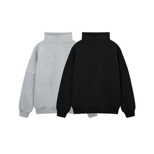 NPC潮牌重磅510克字母刺绣半开襟加绒卫衣夹克男翻领落肩NP4BST03 商品图1