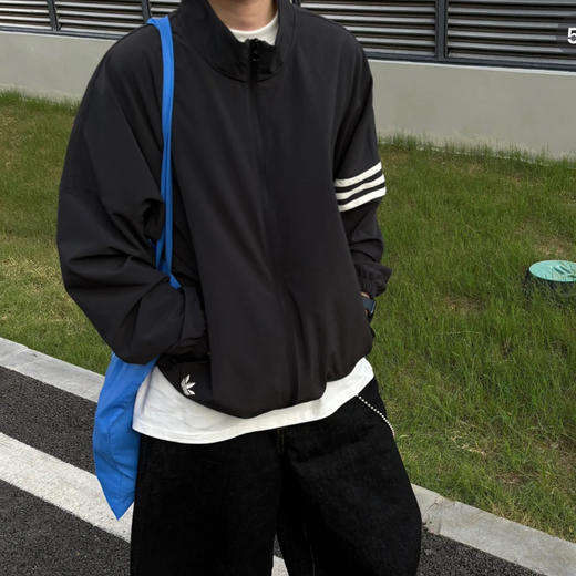 .毒家！ 奥莱订单！朴宰范同款！ 阿迪达斯 originals三叶草条纹立领拉链夹克外套，HM1868 商品图0