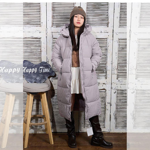 西遇时尚连帽长款棉服女冬季新款高级感轻便保暖面包服外套SS051928 商品图2