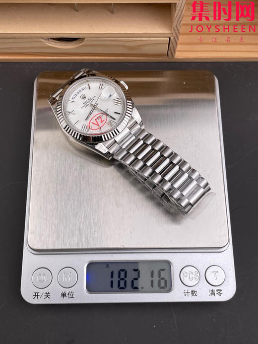 VS配重版 重量180克+ 白罗马DD 劳力士星期日历型系列 V2版 丹东3255机 三珠带 男士腕表 日志40mm 商品图9