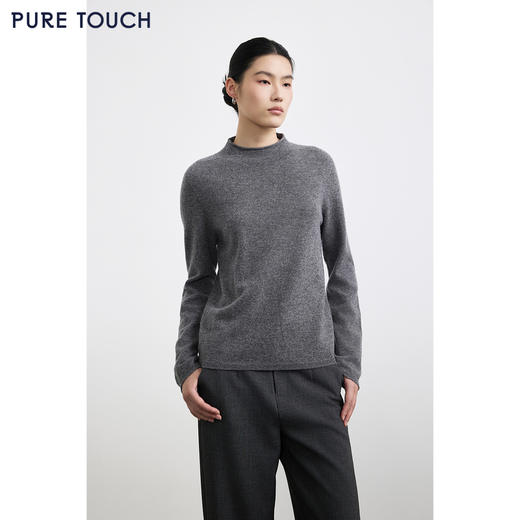 商场同款PURE TOUCH女装25秋冬新款绒毛混纺半高领毛针织衫毛衣 商品图0