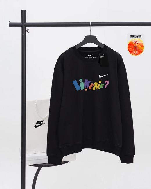 D120418加绒加厚彩色字母抓绒保暖圆领卫衣男女同款 商品图0