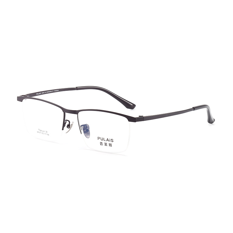 普莱斯光学镜框A6167 经典半框 半钛材质 舒适鼻托 稳固桩头 商务休闲 三色可选