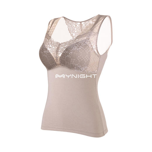 美奈川 蕾丝桑蚕丝带杯 保暖背心DD5655 商品图2