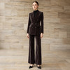 IWY/老钱风灯芯绒西装套装女双排扣收腰职业装高级感休闲西服J25CP260 商品缩略图2