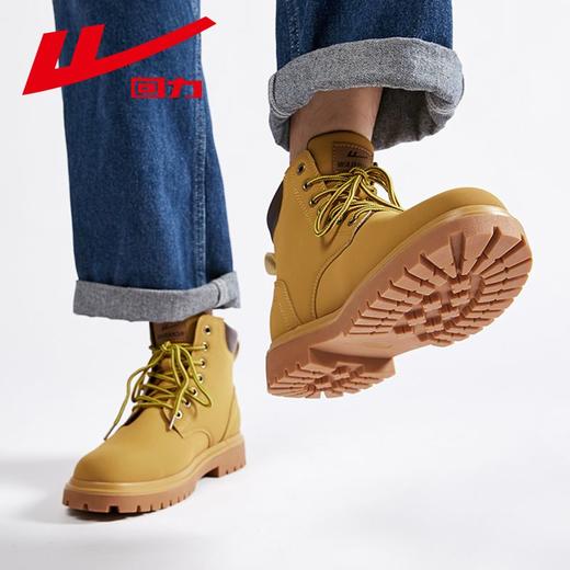 回力2025男士马丁靴冬季加绒高帮工装靴户外登山鞋英伦风大黄靴男 商品图4