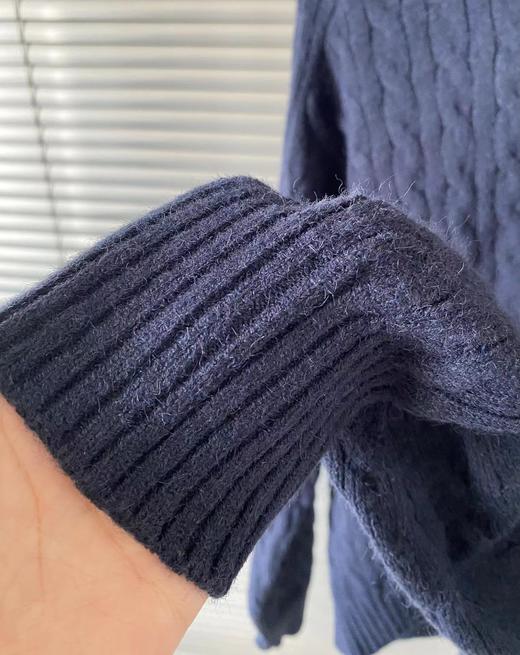 D120429宋佳同款翻领绞花毛衫女2025秋冬新品针织衫上衣 商品图9